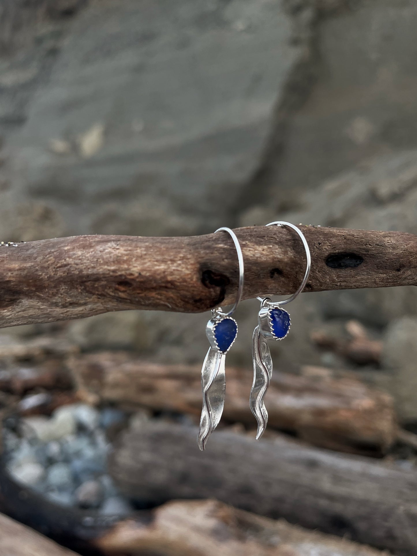 Laminaria Earrings-Cobalt