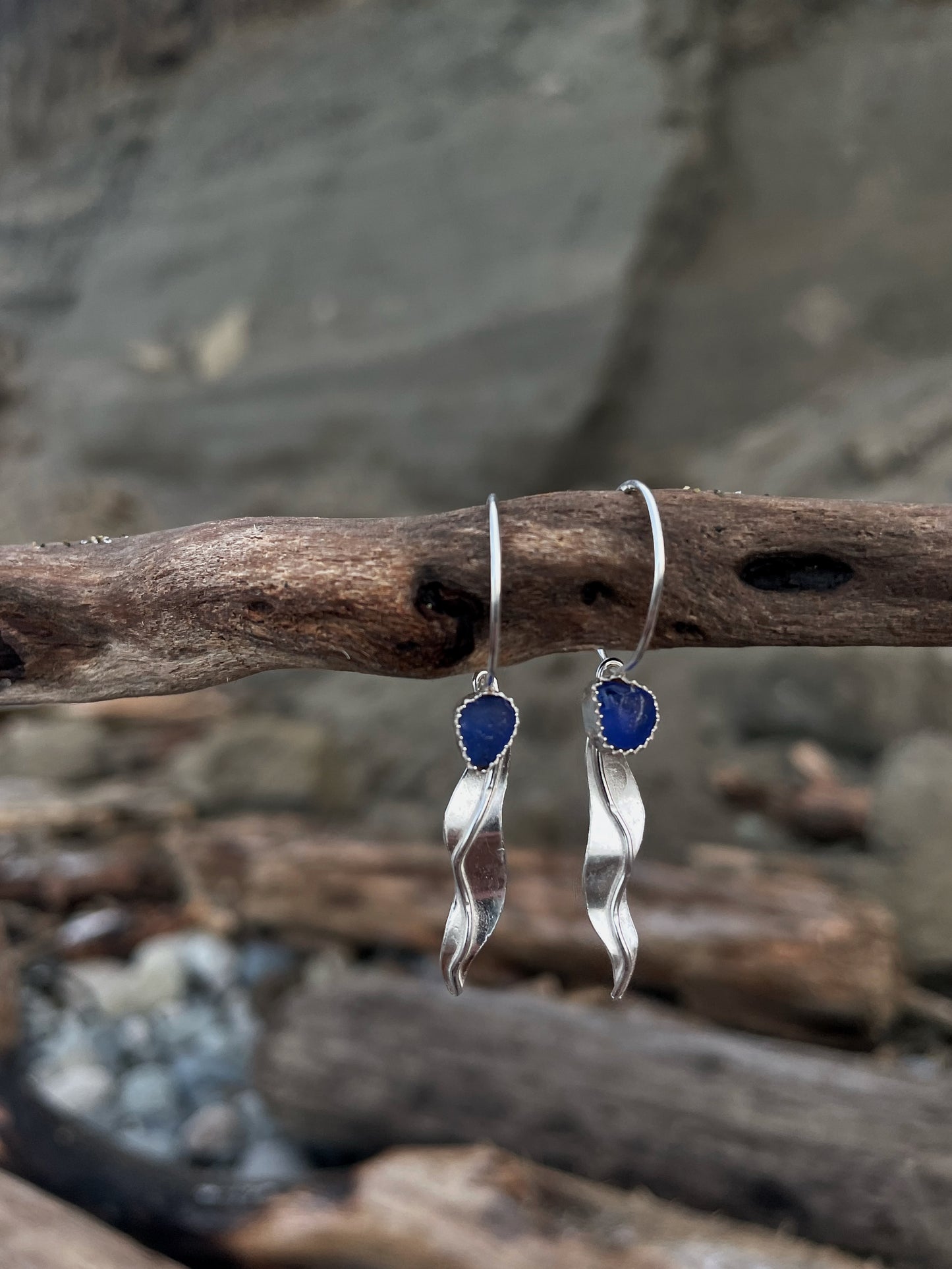 Laminaria Earrings-Cobalt